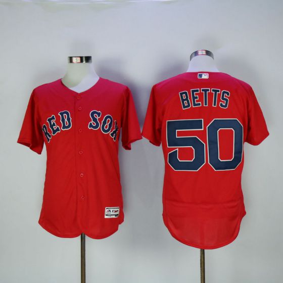 Men Boston Red Sox 50 Mookie Betts Red Elite MLB Jerseys